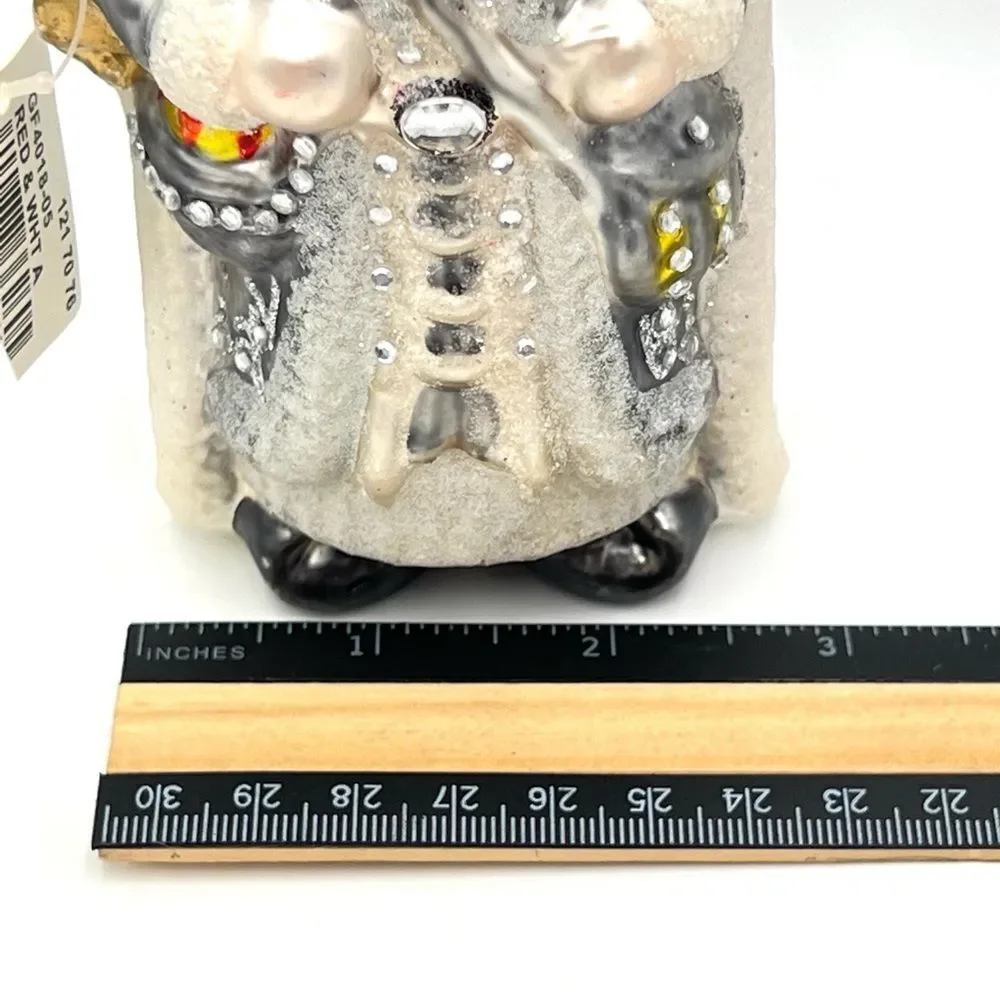 Santa Claus /‎ Wise Man Blown Glass Christmas Ornament Holiday Silver White NEW
